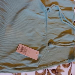 Bodycon pastel blue/teal tie shoulder dress